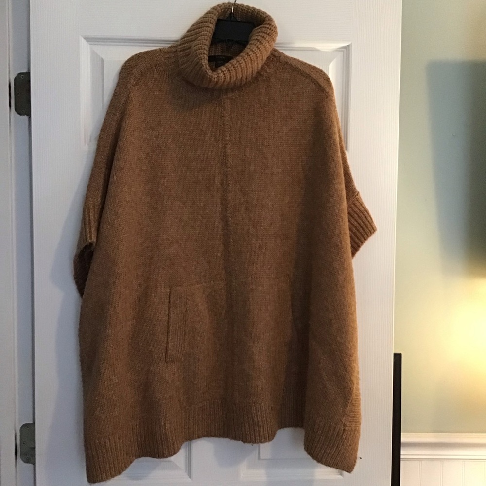 Reimagined by J.Crew women's sweater XS Brown short sleeve  pockets turtle neck